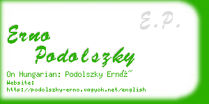 erno podolszky business card